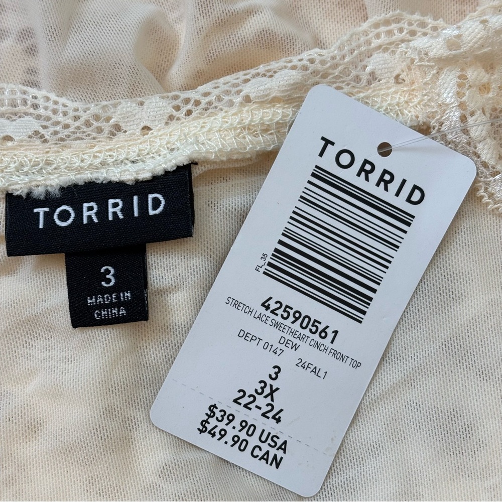 NEW Torrid Stretch Lace Sweetheart Cinch Front Top Plus Size 3X - Picture 8 of 10
